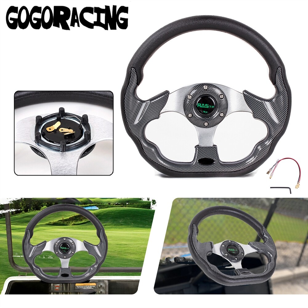 Black Golf Cart Steering Wheel For EZGO Club Car Yamaha Cart