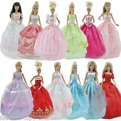 1x DOLL SIZED PARTY DRESS or BALL PRINCESS GOWN & 1 PAIR SHOES UKSELLER FREE P&P