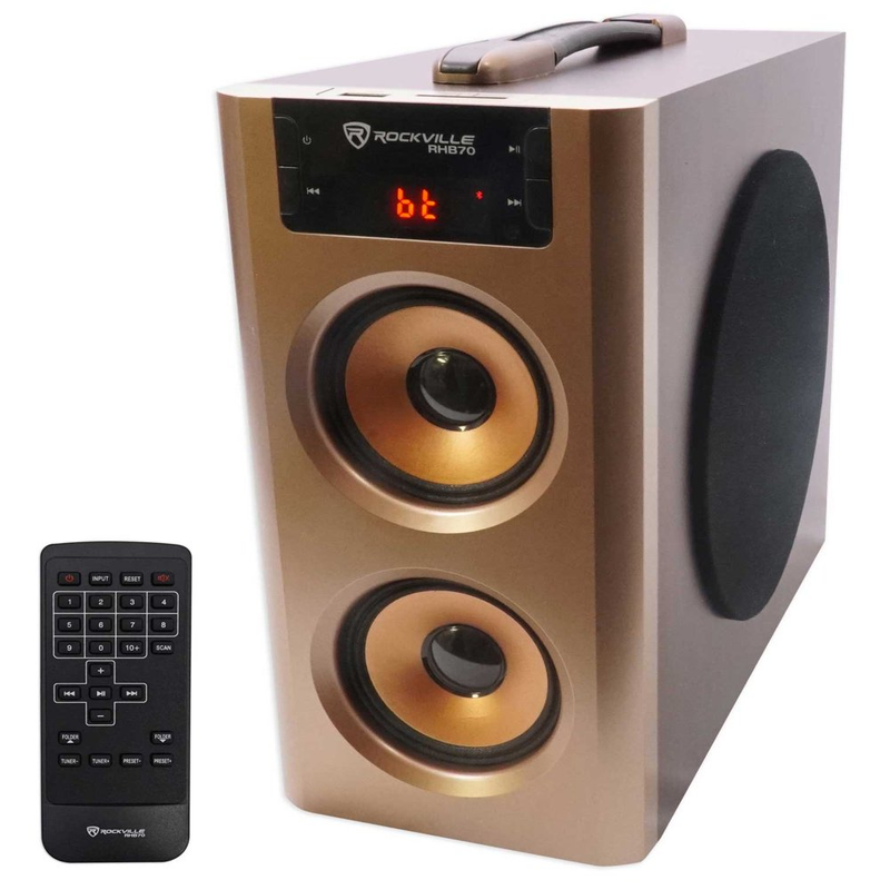 Rockville RHB70 Home Theater Compact Powered Speaker System W Bluetooth/Usb/Fm