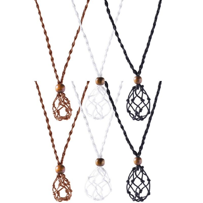 6Pcs Necklace Cord Crystal Holder Adjustable Stone Holder DIY Necklace