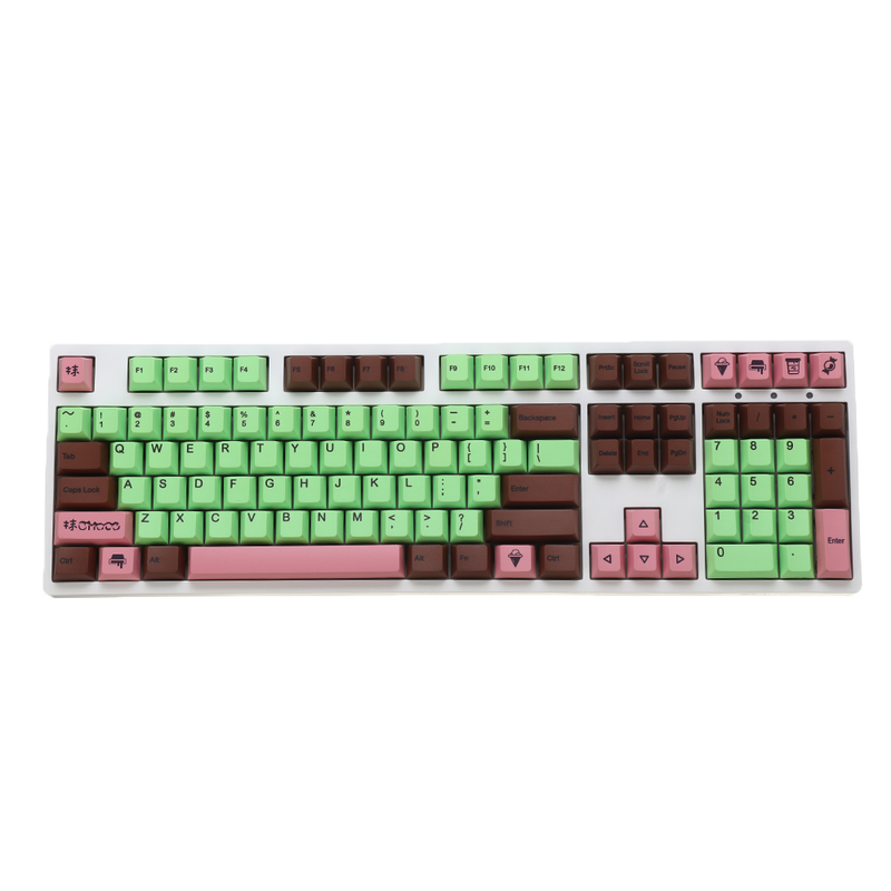 133 Keys Matcha Keycap Set Cherry Sublimation Keycaps for Mechanical Keyboards