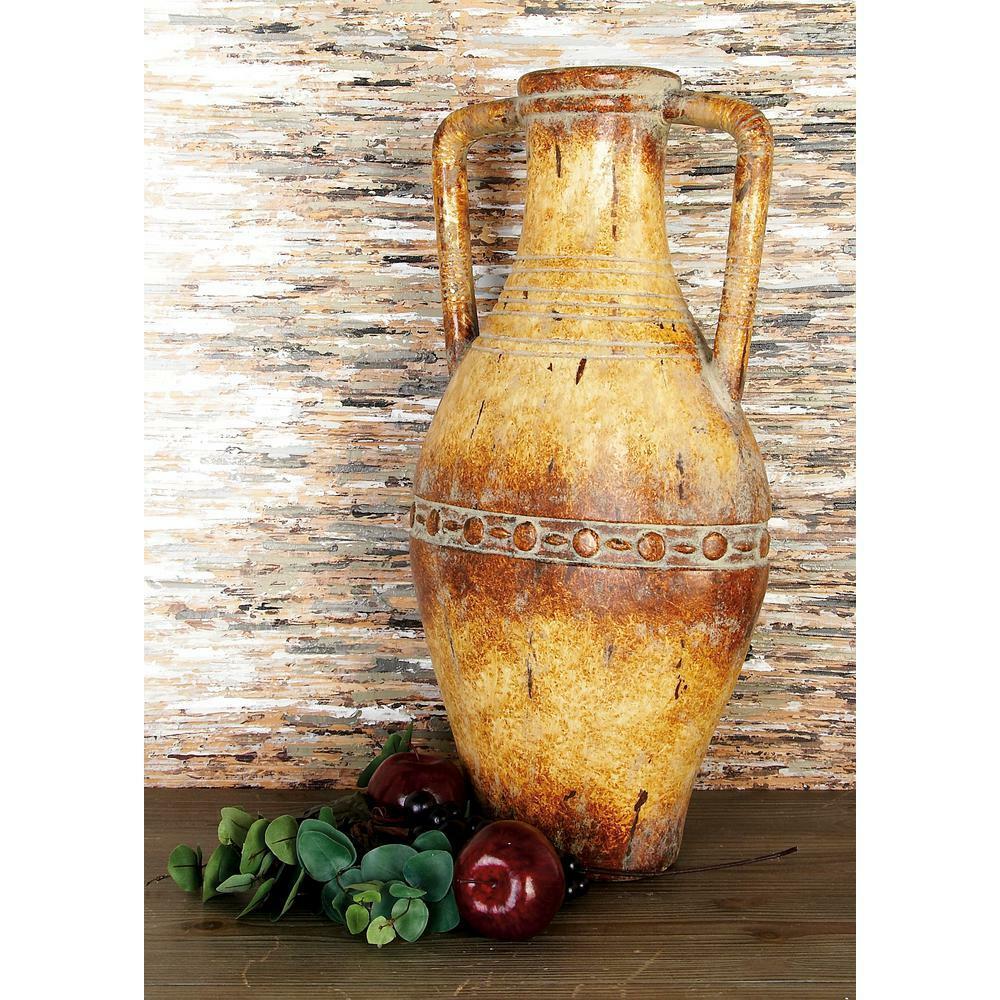 Urn Decorative Decorative Gold Ceramic Distressed Vase 25 In