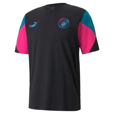 

Puma Mcfc Ftblculture Футболка с круглым вырезом и короткими рукавами Мужские черные повседневные топы 7645, Черный, Puma Mcfc Ftblculture Crew Neck Short Sleeve T-Shirt