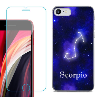Slim Phone Case for iPhone SE 2022, with Tempered Glass - Zodiac / Scorpio