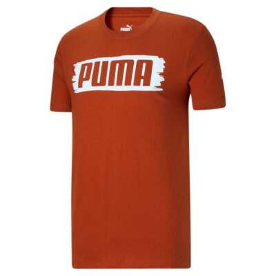 

Puma Brush Stroke Logo Футболка с круглым вырезом и короткими рукавами Мужские красные повседневные топы 67461, Красный, Puma Brush Stroke Logo Crew Neck Short Sleeve T-Shirt