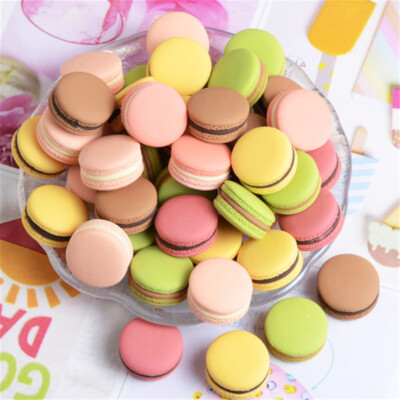 10 pcs Matte Resin Macaron Cake Fake Food Craft Ornament Art Decors 23x23x13mm