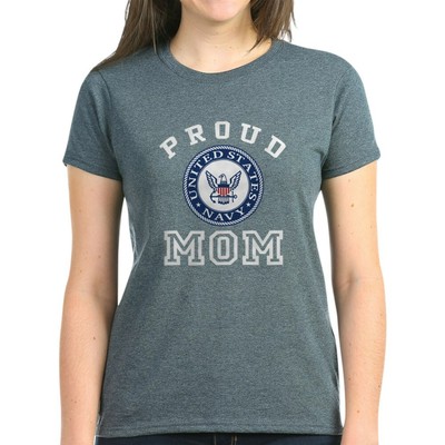 CafePress Proud US Navy Mom Women's Dark T Shirt Womens T-Shirt (19995102)