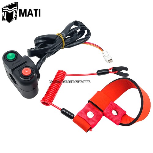 JAM☆ MATI Start Stop Switch w/Safety Tether Lanyard for Kawasaki