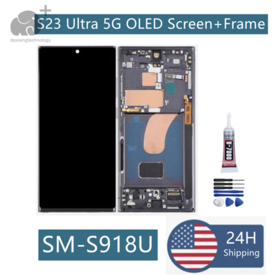 Replace For Samsung Galaxy S23 Ultra 5G S918U OLED Screen Touch Digitizer Frame