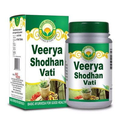 Basic Ayurveda Veerya Shodhan Vati Sperm Booster 40 Tablet Free Shipping