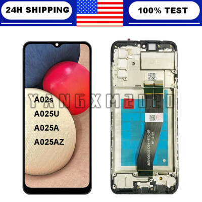 US ver LCD Touch Screen Digitizer Frame For Samsung Galaxy A02S Replacement