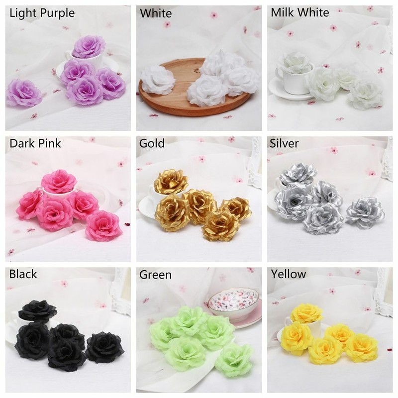Diy Craft Fake Bouquet Wedding Decoration Flower Heads Artificial