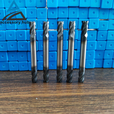 5x 4 Flute 1/4'' x 1/2'' x 2-1/2'' Double End Solid Carbide End Mill - TiALN US