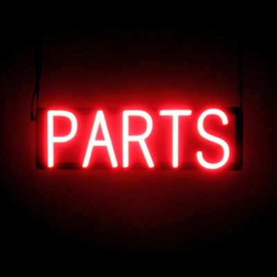 SpellBrite PARTS Sign | Neon Parts Sign Look, LED Light | 20.7'' x 6.3''