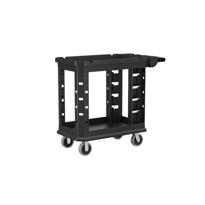 Suncast Commercial Tool Cart 34.81''x19.5''x41.78'' Push Handle+2-Shelves+Wheels