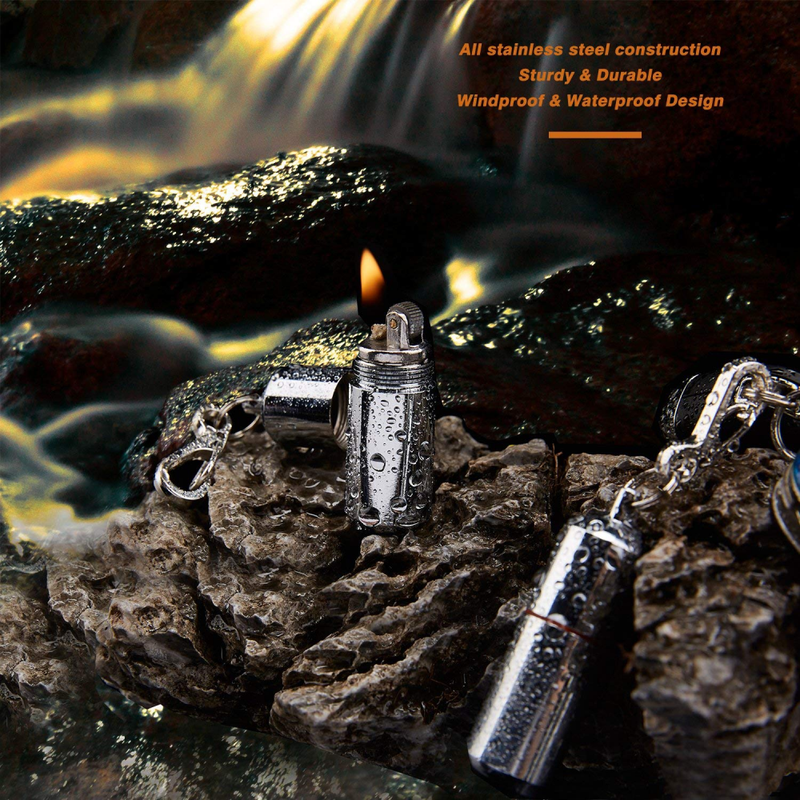 EDC Emergency Fire Starters Waterproof Lighter - 2 Pack Peanut Survival Use 6 1