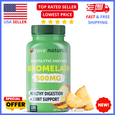 Bromelain Supplement 2400 GDU, 500mg, 120 Capsules, Reduce Inflammation