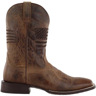 Мужские коричневые повседневные ботинки Ariat Circuit Patriotic Square Toe Cowboy 10029699