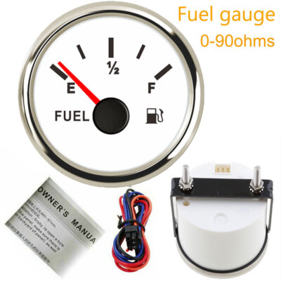 52mm/2'' Fuel Level Gauge 0-90ohms Gas Meter for Car Truck Marine 9-32V USA STOCK