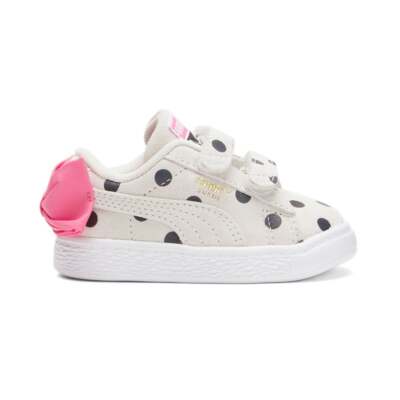 Puma Suede Classic Lf Bow Polka Dot Slip On  Toddler Girls White Sneakers Casual
