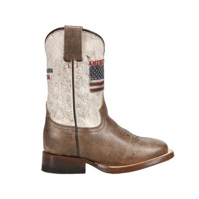 

Коричневые повседневные ботинки для мальчиков Roper America Strong Square Toe Cowboy Youth 09-018-700, Коричневый, Roper America Strong Square Toe Cowboy Youth