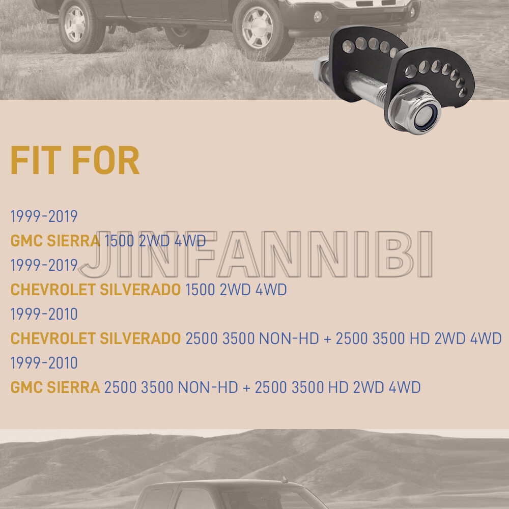 Camber Lock Alignment Fix for Silverado Sierra 1500 99-18 Upper Arm Cam Bolt Kit