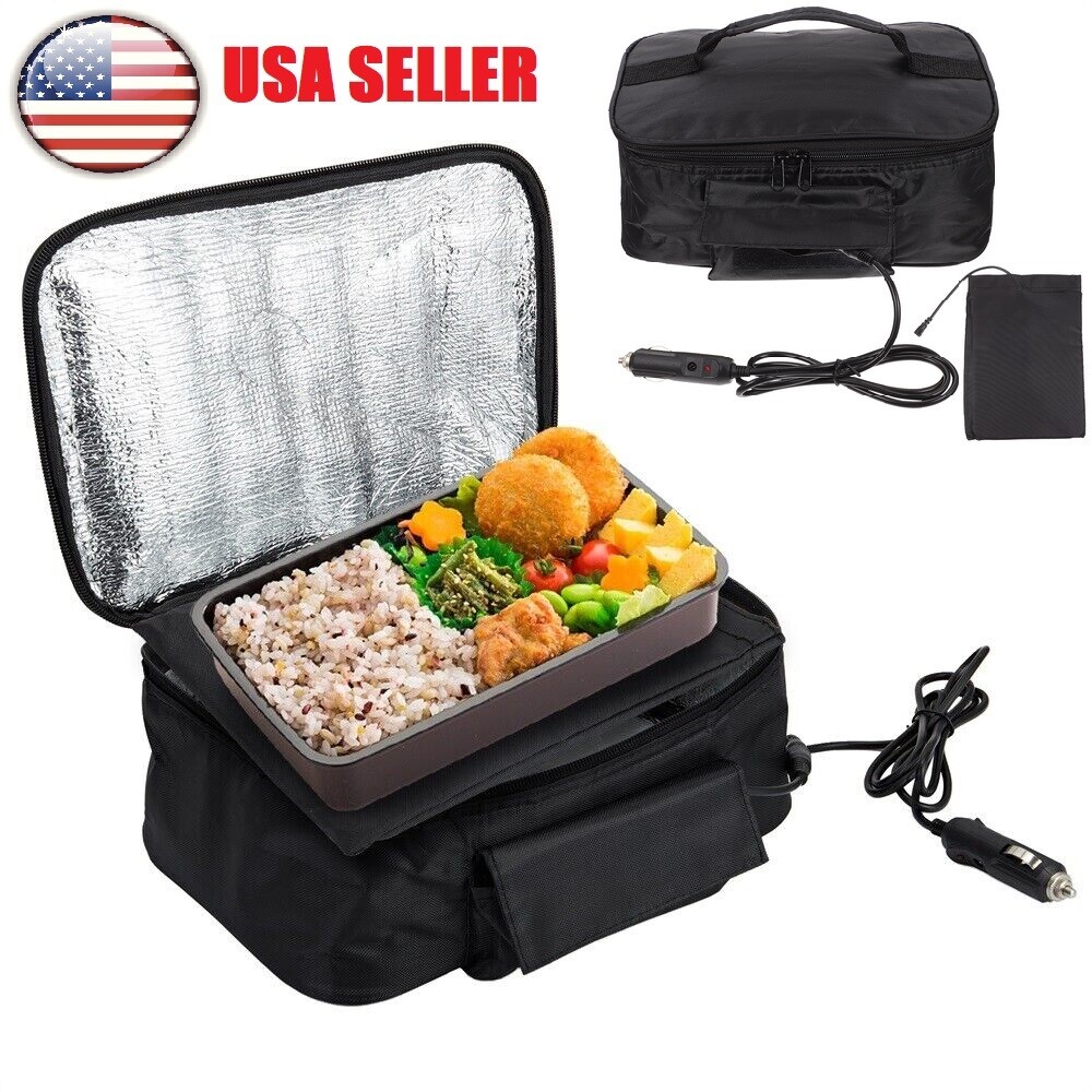 Portable Electric Heated Heating Lunch Box 12V Car Mini Microwave Oven Lunch Bag