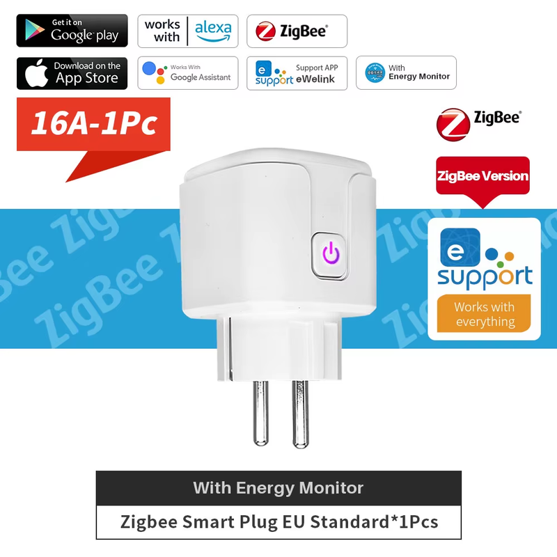eWelink Zigbee Smart Plug Socket With Timing/Countdown/Power Monitoring Function