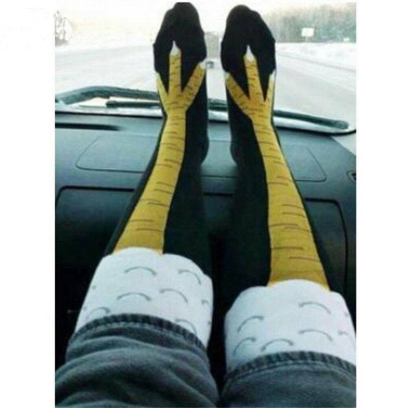 Frauen Kniestrumpfe 3d Huhn Fuss Socken Bein Socken Cartoon Strumpfe Weihnachten Ebay