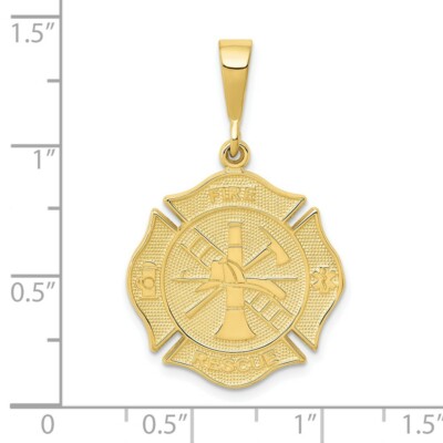 Pre-owned Skyjewelers Real 10kt Yellow Gold Fire Rescue Pendant