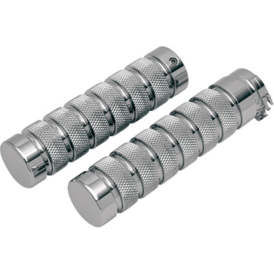 Accutronix Chrome Knurled Notched Grips | GR100-KNC