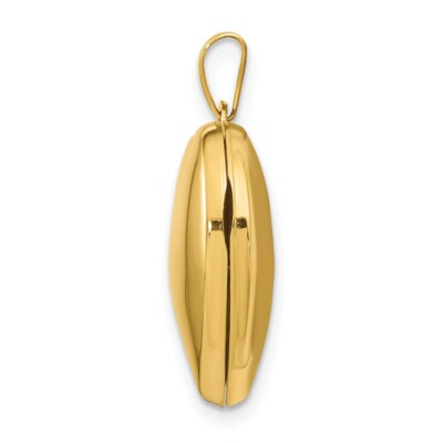 Pre-owned Skyjewelers Real 14kt Yellow Gold 18mm Domed Plain Heart Locket