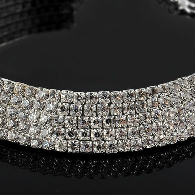Women's Charming Diamond Crystal Choker Collar Necklace