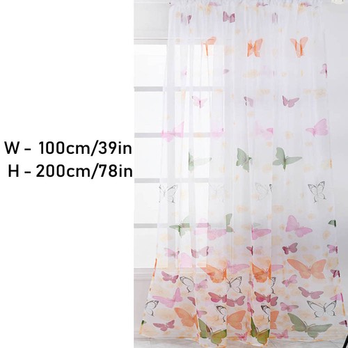 LP Schmetterling Gardinen Fenster Vorhang Voile Dekoschal