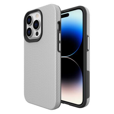 For Apple iPhone 14 Pro - Texture Easy Grip Impact Dual Layer Cover Case