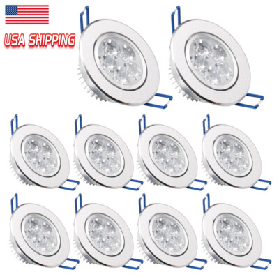 10Pcs Dimmable LED Recessed Ceiling PanelLight Downlight Spotlight Home Lighting