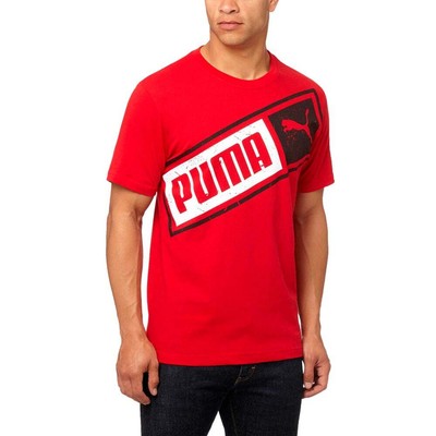 

Футболка Puma Oblique Crew Neck с коротким рукавом, мужские повседневные топы размера  839944-01, Красный, Puma Oblique Crew Neck Short Sleeve T-Shirt