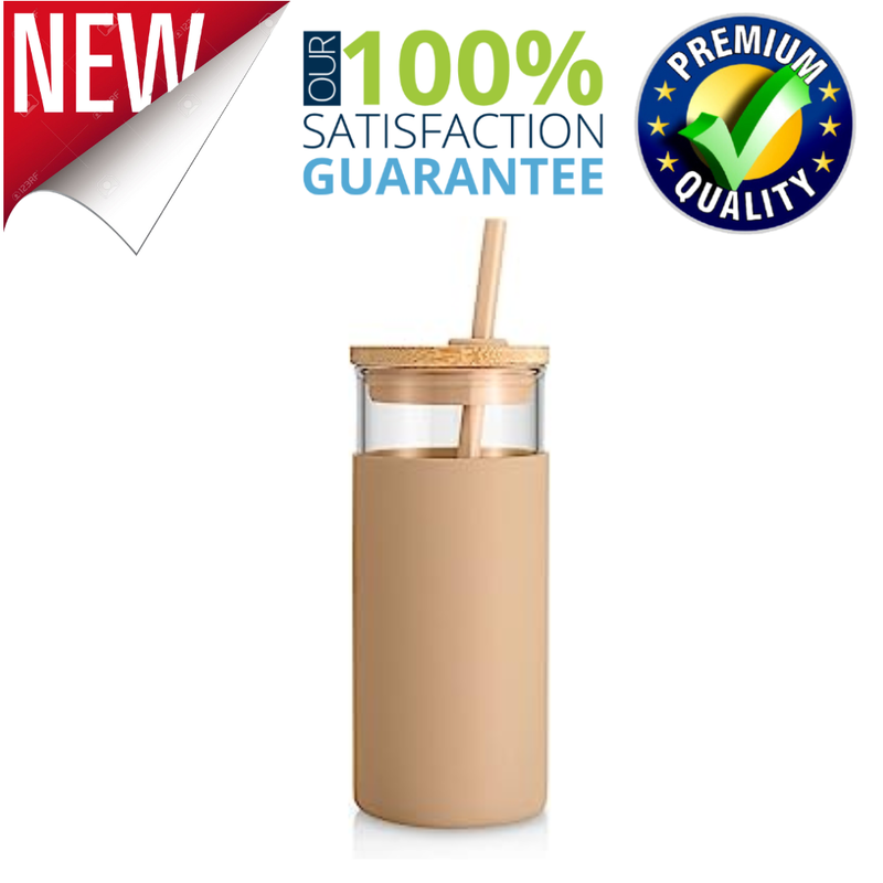 Straw Silicone Protective Sleeve Bamboo Lid New