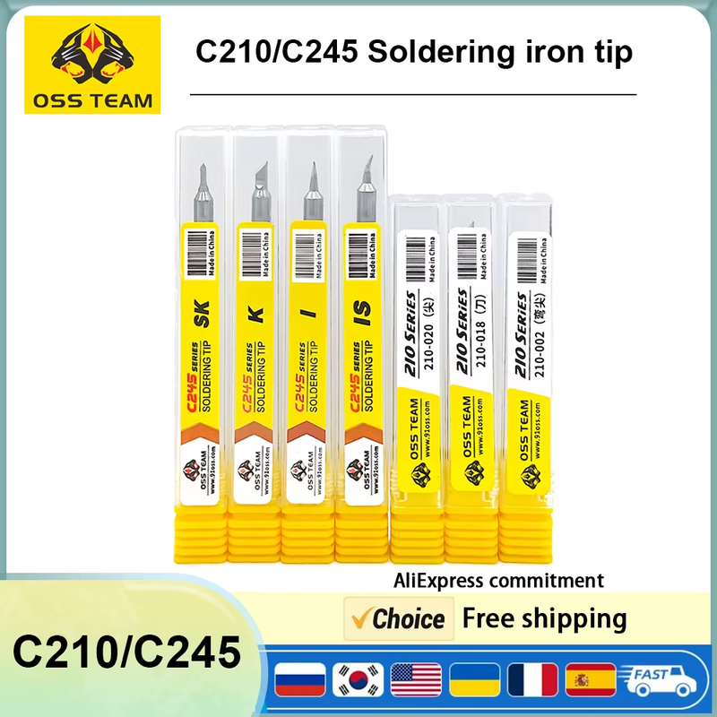 OSS C210 C245 Soldering iron tip For JBC HS-02 T80 Soldering Iron Universal Comp