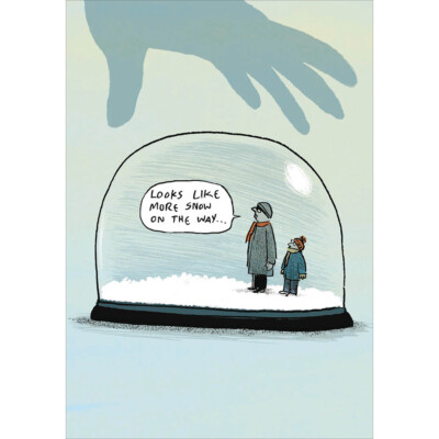 Funny Snow on the Way Merry Christmas Card - Hilarious Cartoon Humour Card