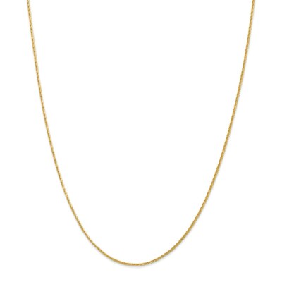 Pre-owned Superdealsforeverything Real 14kt Yellow Gold 1.3mm Diamond Cut Wheat Chain; 24 Inch; Lobster Clasp