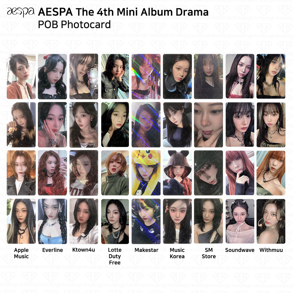 aespa DRAMA applemusic サイン会 4枚コンプセット Aespa 4th Mini Album Drama POB Photocard Apple Music