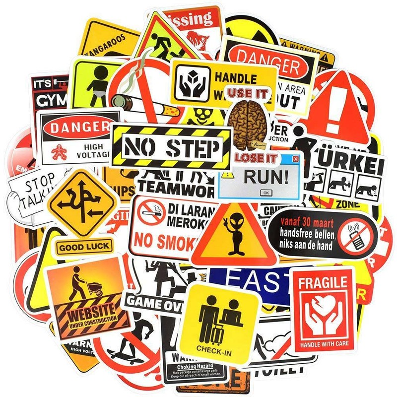 50pcs Cool Stickers, Decal Vinyl-Skateboard Guitar Travel Case Stickers pack