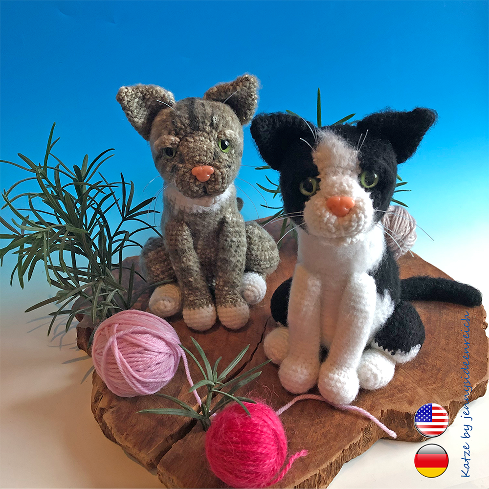 Häkelanleitung Amigurumi Katze sitzend VERSAND PER EMAIL PDF-Datei