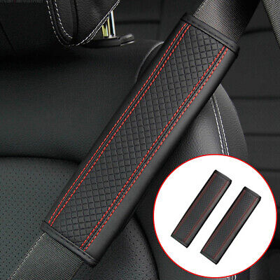 2PCS Leather Car Seat Belt Cover Strap Pad Shoulder Comfort Cushion Harness 