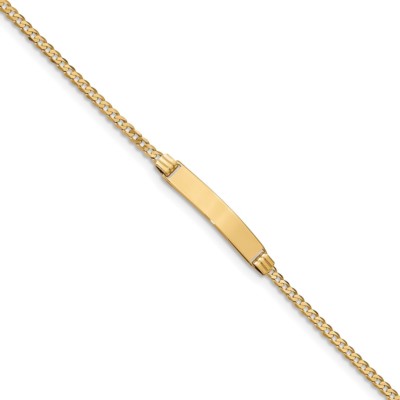 Pre-owned Superdealsforeverything Real 14kt Yellow Gold 6 Curb Link Child Id Bracelet; 6 Inch