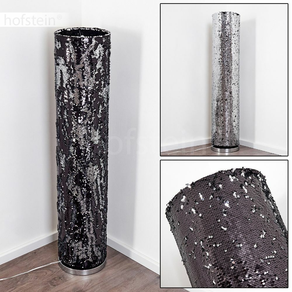 schwarz/silber Boden Stand Steh Lampen Leuchten Wohn Schlaf Zimmer Beleuchtung 