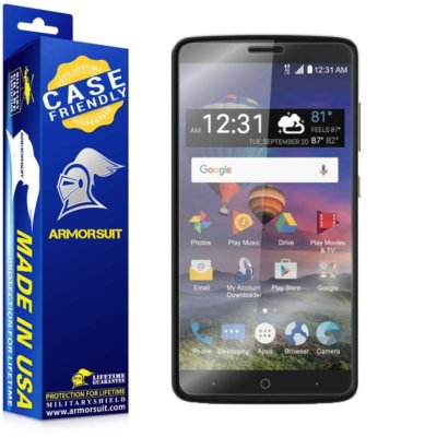 [2-Pack] ArmorSuit MilitaryShield ZTE Max Blue Case Friendly Screen Protector