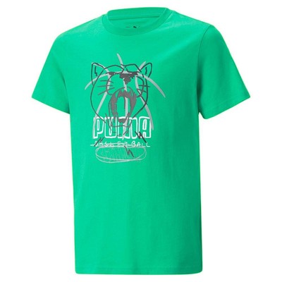 

Спортивная футболка Puma Scribble Dribble с круглым вырезом и короткими рукавами для мальчиков, Зеленый, Puma Scribble Dribble Graphic Crew Neck Short Sleeve Athletic T-S