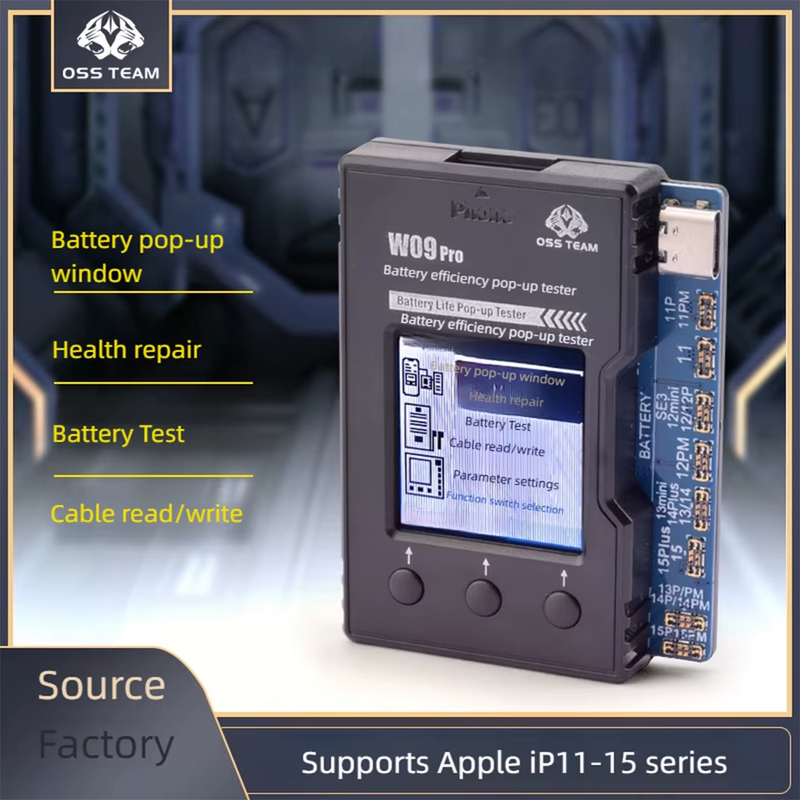 OSS TEAM W09 Pro Battery Life Pop-up Tester for Apple iP11-15 series Battery tes